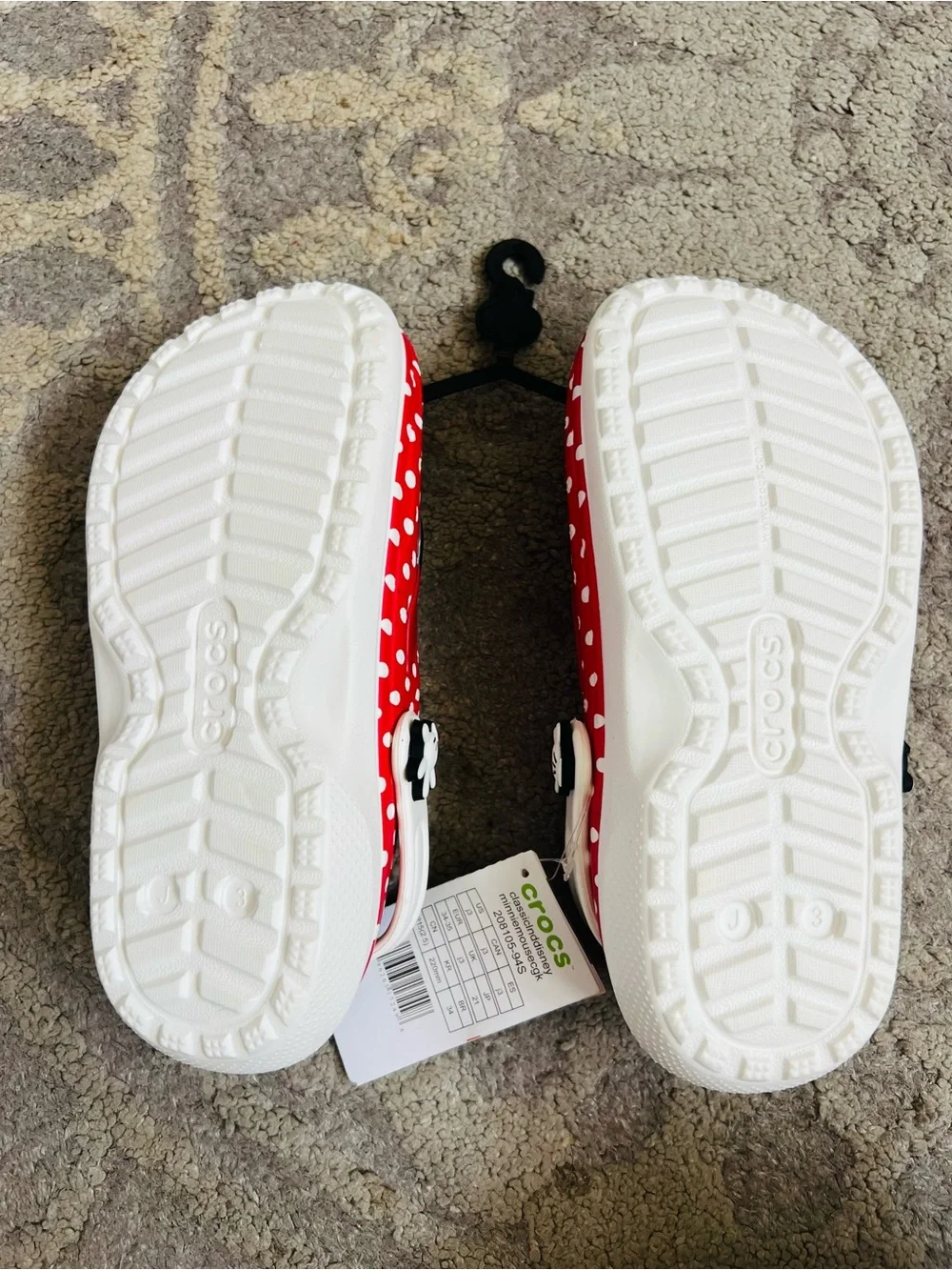 NWT❤️Crocs Kids' Red Polka Dot Minnie Bow Clog szJ3